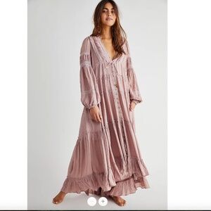 Free People Cassis Smoked Mulberry Dress - Size XS